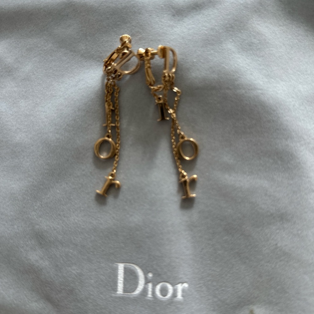 Dior Gold Dangle Earrings